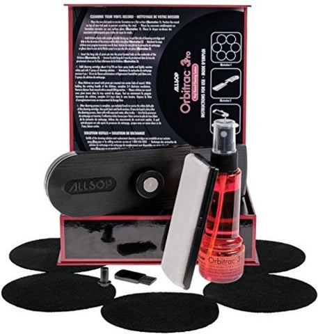ALLSOP 31735 Orbitrac 3 PRO Vinyl LP Record Cleaning System Kit - Fluid, Brush