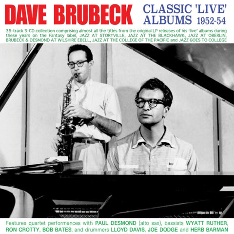 BRUBECK,DAVE - CLASSIC LIVE ALBUMS 1952-54 (3CD) (Music CD)