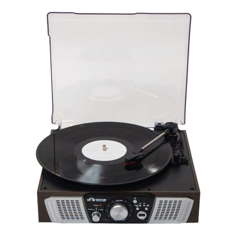 VICTOR LAKESHORE 5-IN-1 TURNTABLE SYSTEM - ESPRESSO