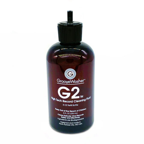 GrooveWasher G2 Record Cleaning Fluid (8 oz Bottle & Sprayer)