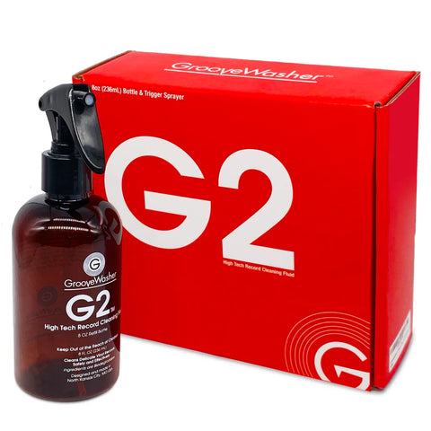 GrooveWasher G2 Record Cleaning Fluid (8 oz Bottle & Sprayer)
