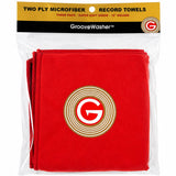 GrooveWasher Red & Grey Microfiber Record Drying Towels (3 Pack)