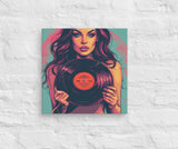 Poster / Wall Art of Sexy Girl Holding A Vinyl Record, 12x12"