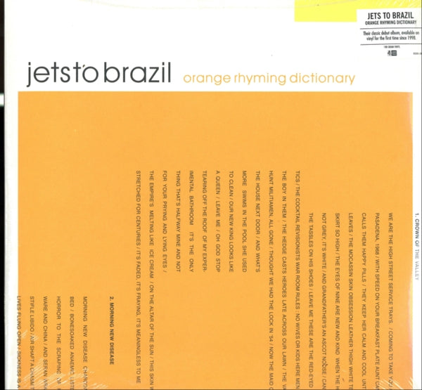 JETS TO BRAZIL - ORANGE RHYMING DICTIONARY (2LP/180G) (Vinyl LP