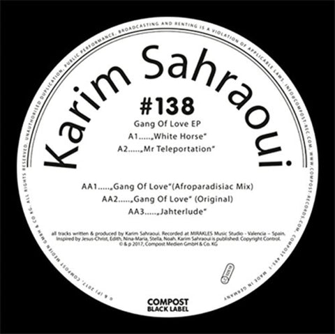 SAHRAOUI,KARIM - GANG OF LOVE EP (Vinyl LP)